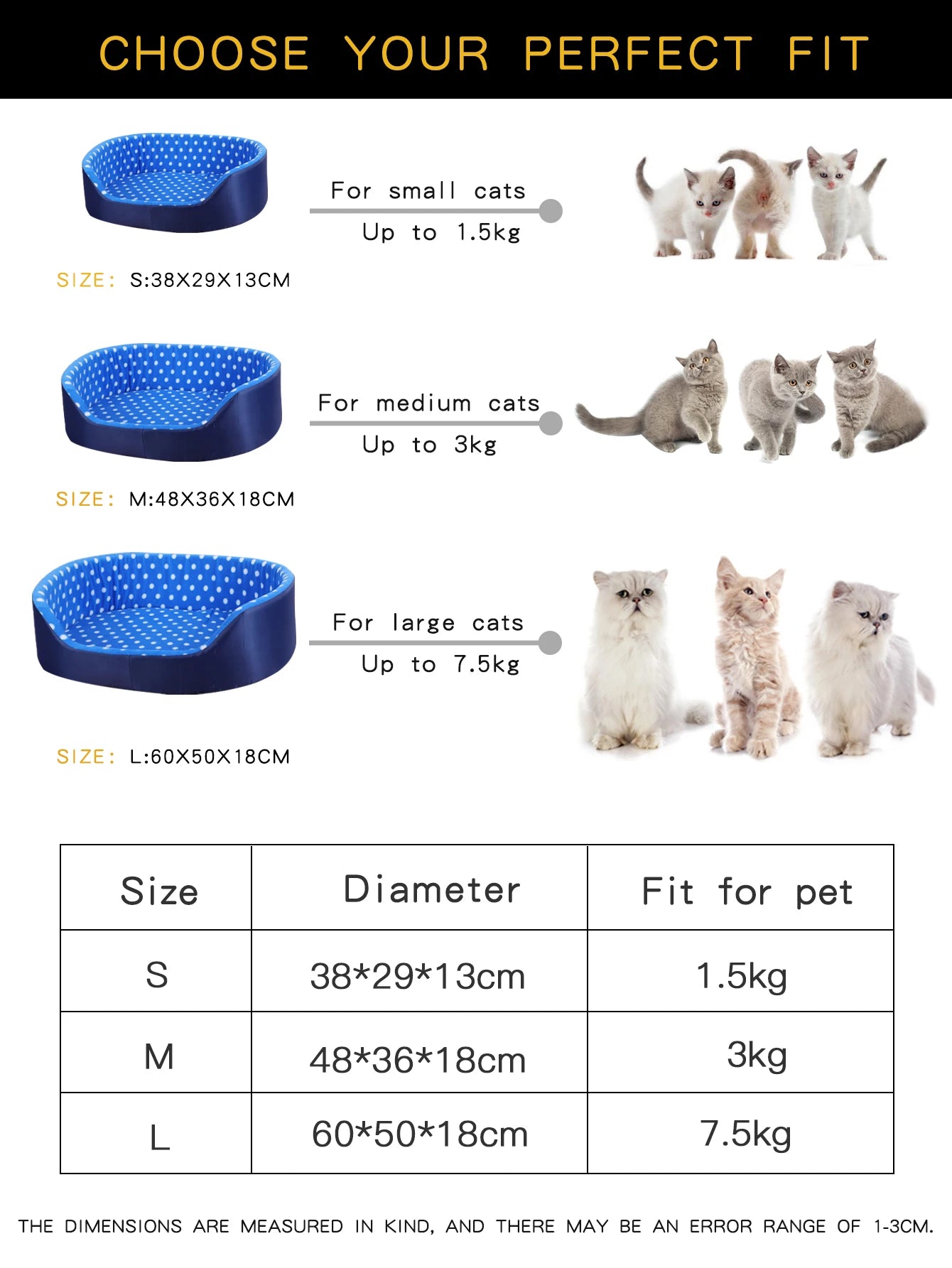 Cats Bed Dot Sponge Pad Dog Accessories Houses and Habitats Pet House Puppy Goods All Supplies Cushions Things Beds Basket Mat asu