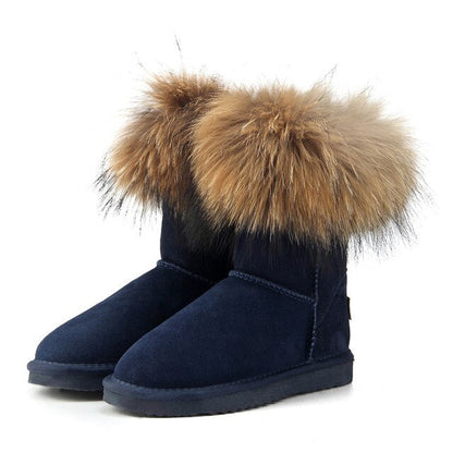 Women's Fox Fur Snow Boots kay