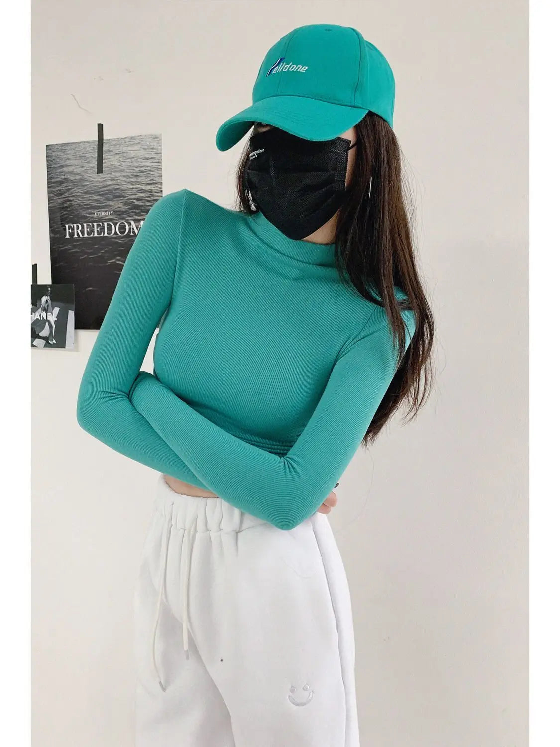 Autumn Winter New Crop Top Tee Shirt Femme Fashion Gs