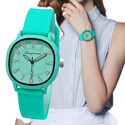 Quartz Watches For Women Luxury Brand Ladies Round Clock Silicone Women's Watch Gift