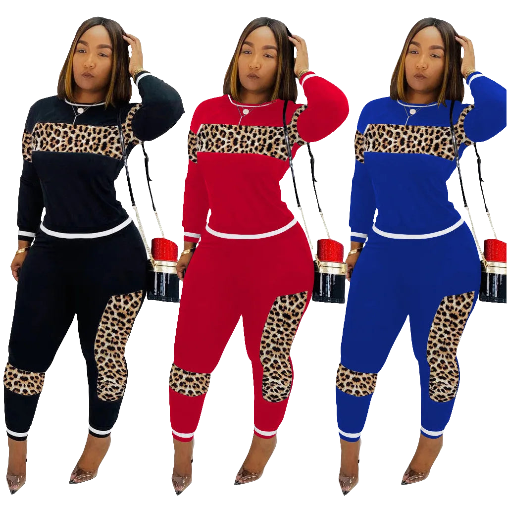 2024 Leopard Camouflage Two Pieces Set Women's Sports Suit Long Sleeve Sweatshirt And Sweatpants Casual Tracksuit  deriluja