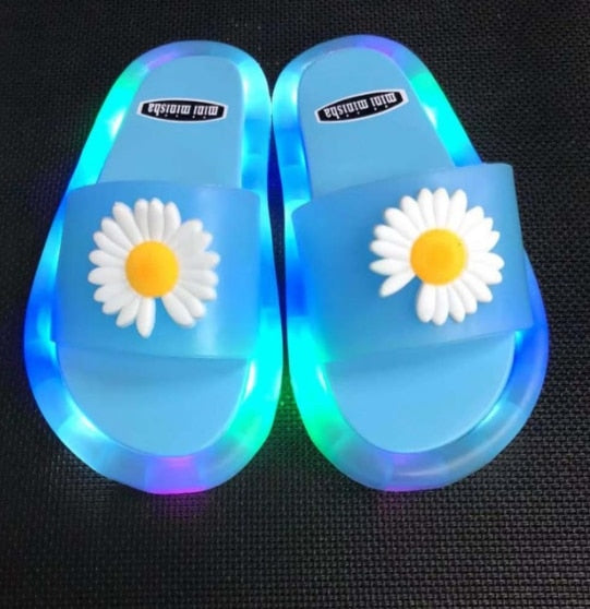 Children‘s Cartoon Animals Prints Lighted Slippers