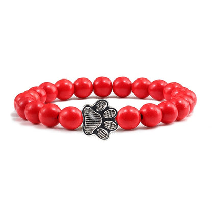 Stone Paw Print Charm Bracelet