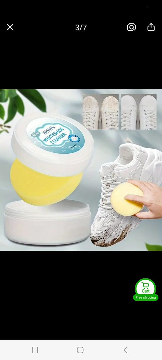 260g White Shoes Cleaning Cream Stains Remover Shoes Whitening All-Purpose Cleansing Cream With Wipe Sponge For Shoes Sneakers