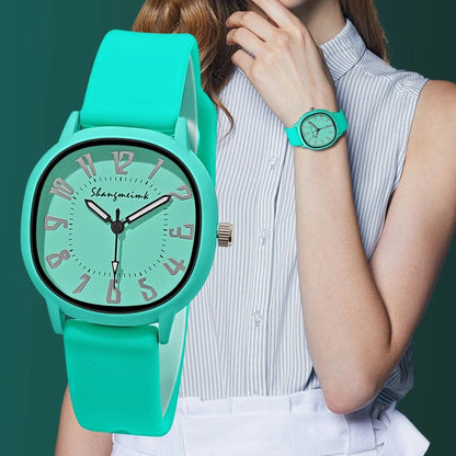 Quartz Watches For Women Luxury Brand Ladies Round Clock Silicone Women's Watch Gift