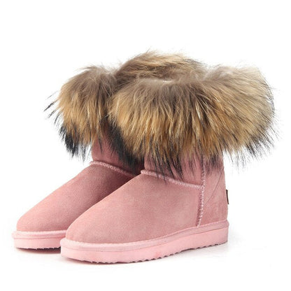 Women's Fox Fur Snow Boots kay