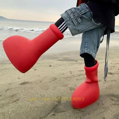 Red Rain Boots Thick Bottom