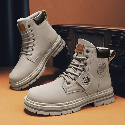 High Top Boots Men's Leather Shoes