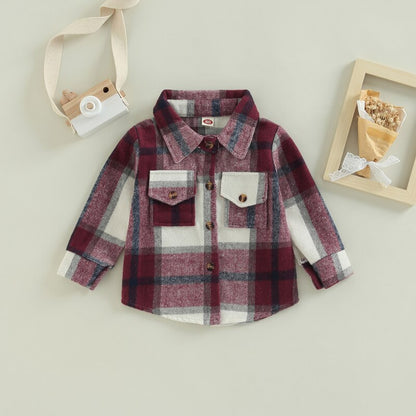 Toddler Plaid Patchwork Long Sleeve