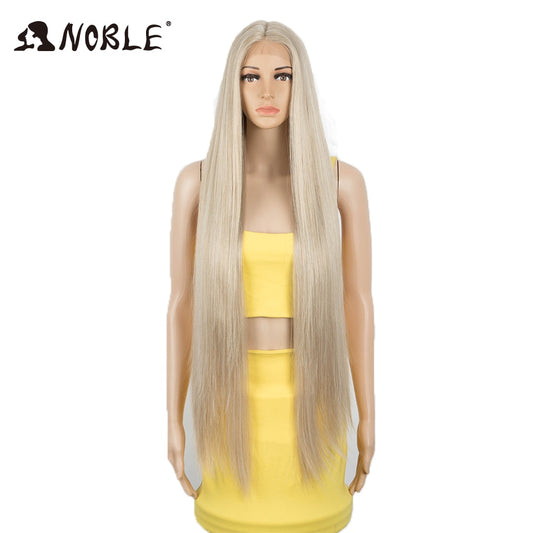 Badon marchand hair Wigs For Black Women Straight Synthetic Lace WIg 38 Inch Ombre Blonde Lace Wig Cosplay Blonde Synthetic Lace Wig