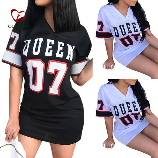 Neck Sexy Mini Dress Robe Camiseta Vestidos