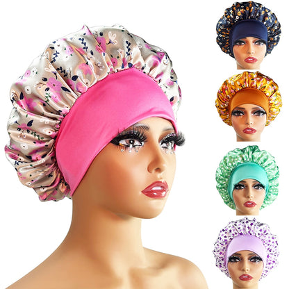 New Silk Sleeping Cap Night Hat Head Cover Bonnet Satin Cheveux Nuit For Curly Hair Care Women Beauty Maintenance Designer