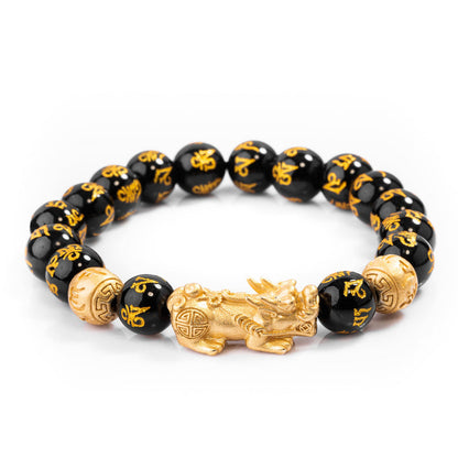 The Wealth Attractor Feng Shui Black Obsidian Bracelet