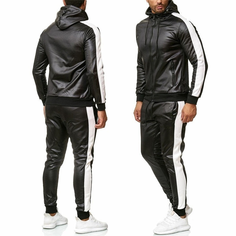 Sweat Suit Hooded Jacket Pants Set